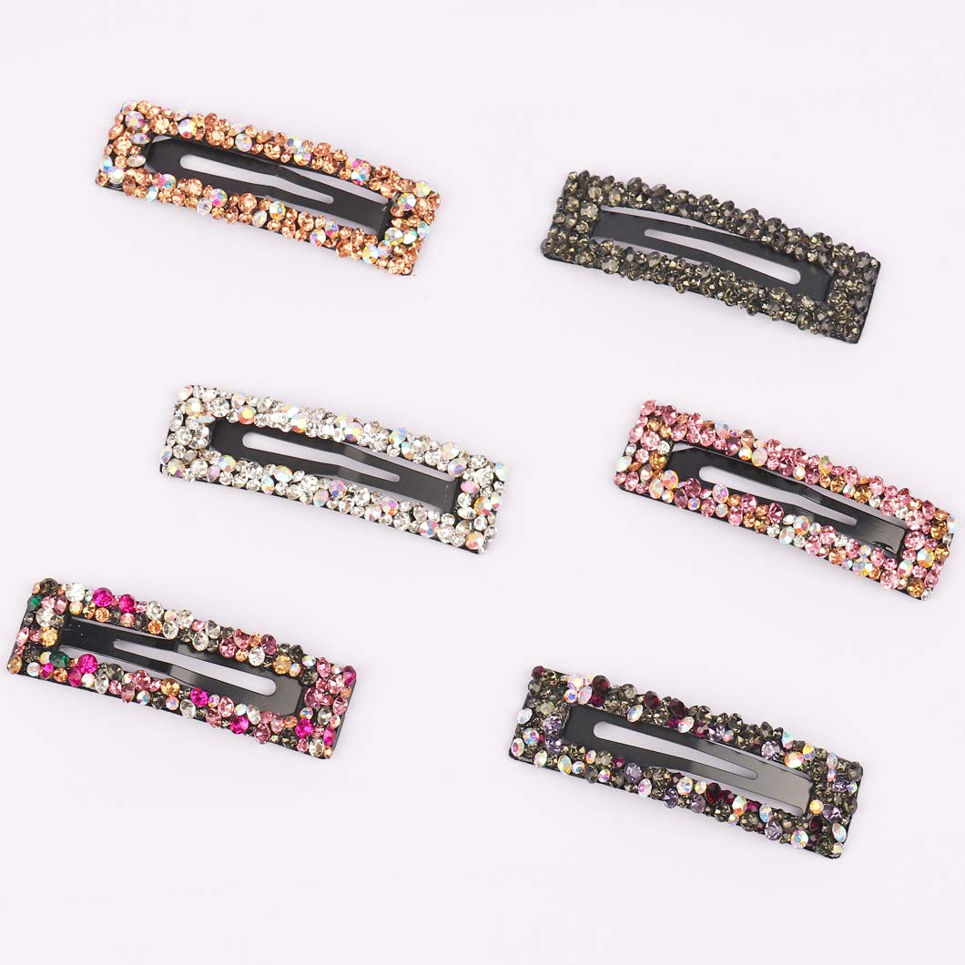 Amazon.com : Rectangle Sparkly AB Crystal Hair Clips Fashion Large