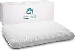 Almofada ultrafina de espuma viscoelástica com infusão de gel para dormir de 6,9 cm - Design ultrafino e plano para quem dorme de barriga e costas