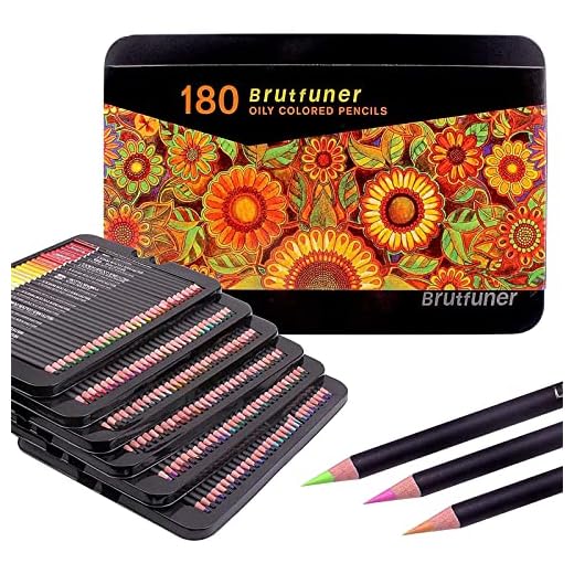 Lapices Colores Profesional,Juego de 180 lápices para colorear con caja de metal, lápices de colores al óleo, perfectos para
