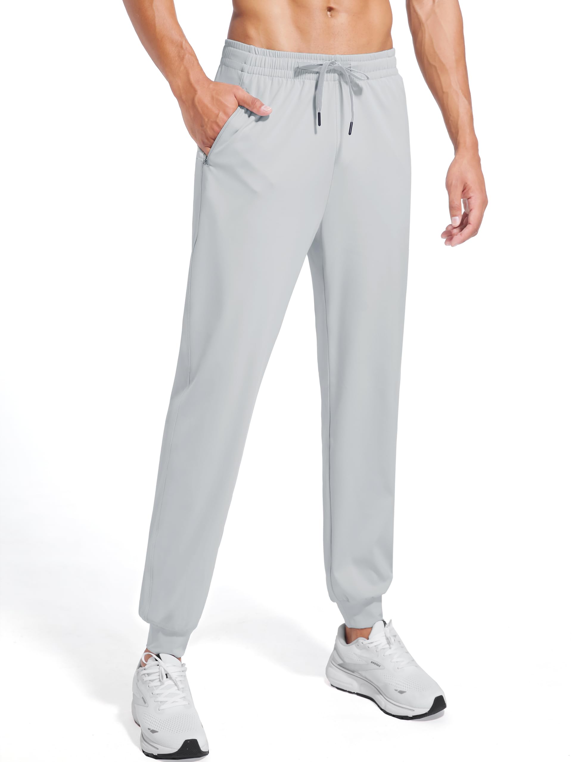 Tallemon Tall Mens Joggers 32/34/36/38 Inseam Extra Long Sweatpants with 3 Zipper Pockets Lightweight Athletic Pants