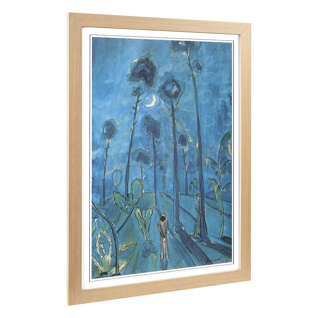 Big Box Art Framed Print of Walter Gramatte Lunar Landscape Design | Wall Art Picture | Home Decor for Kitchen, Living Room, Bedroom, Hallway, Oak, A2 / 24.5x18 Inch / 62x45cm