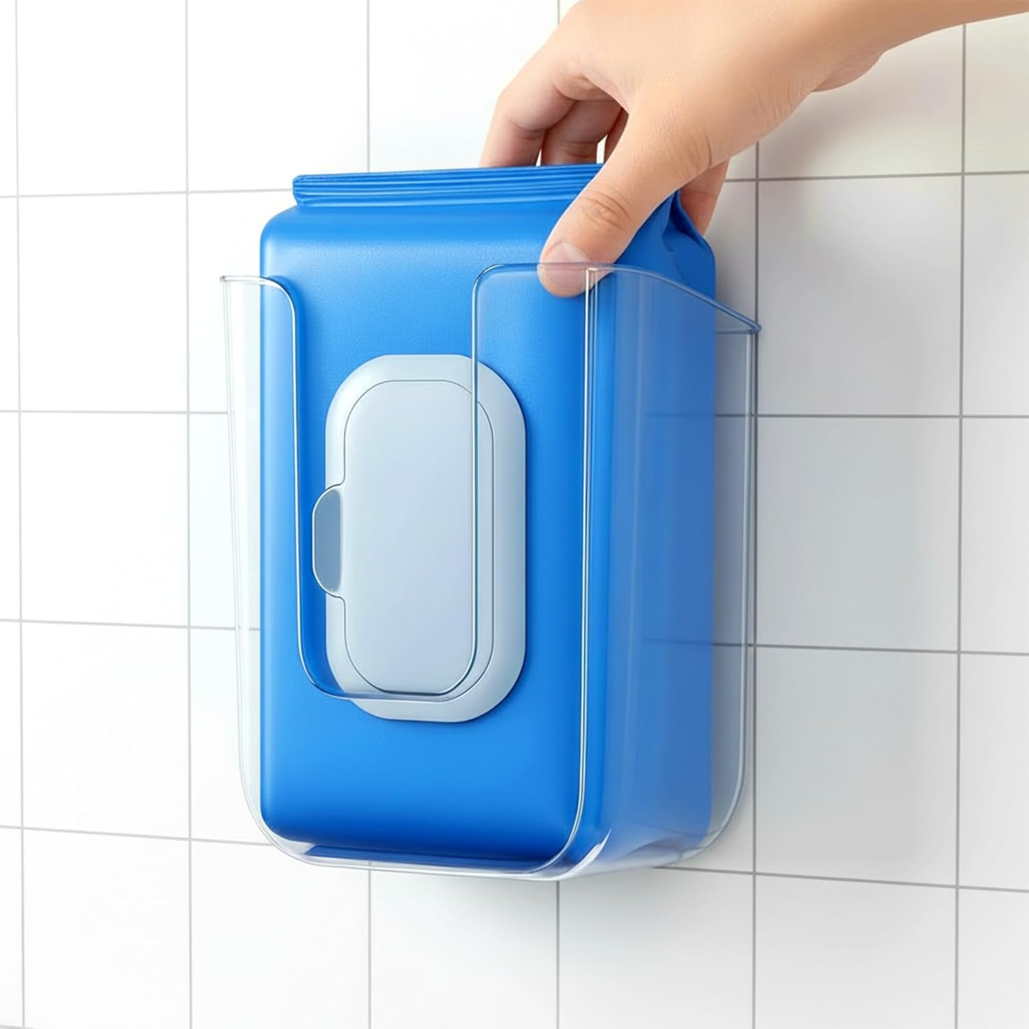 Clear Wall Mounted Wipe Dispenser, Reusable Wet Wipes Holder Box