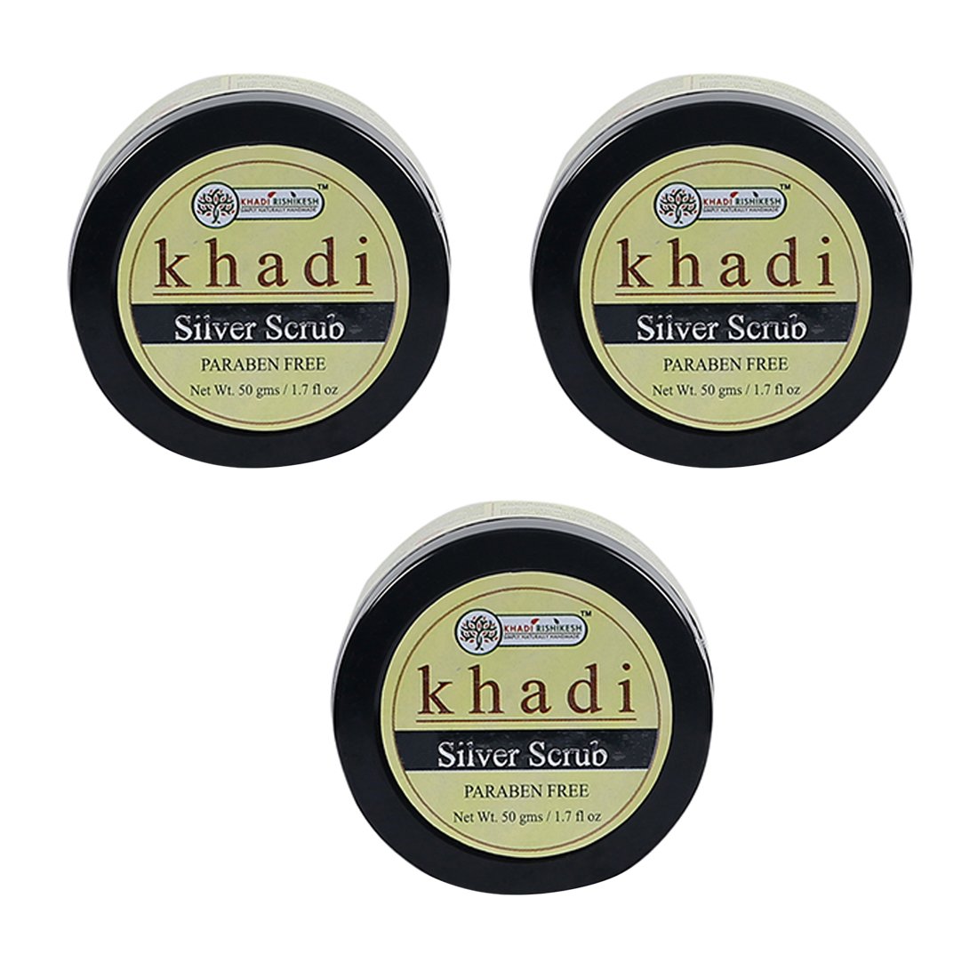 Khadi Rishikesh Herbal Silver Scrub Combo Set Pack Of 3 x 50 gm (150gm)-image-43