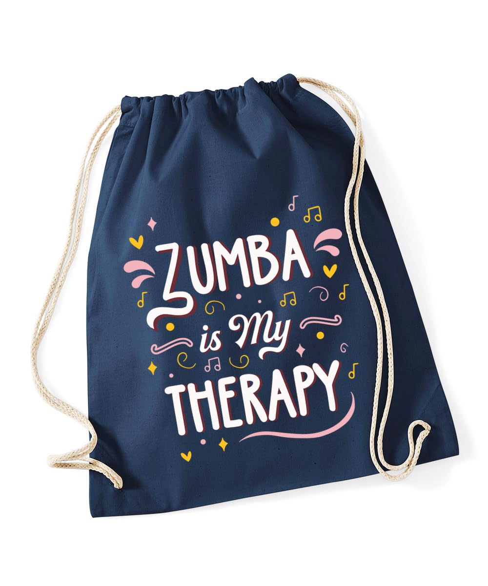 Hippowarehouse Zumba is my therapy Drawstring Cotton School Gym Bag 37cm x 46cm, 12 litres