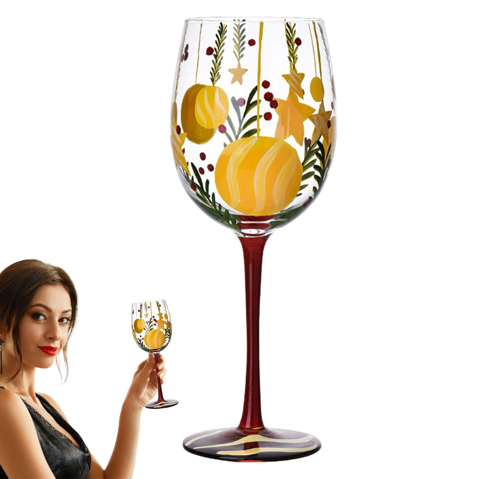 Hugsweet Santa Glassware - Christmas Wine Glasses, Tree Drinking Glasses for Family & Friends