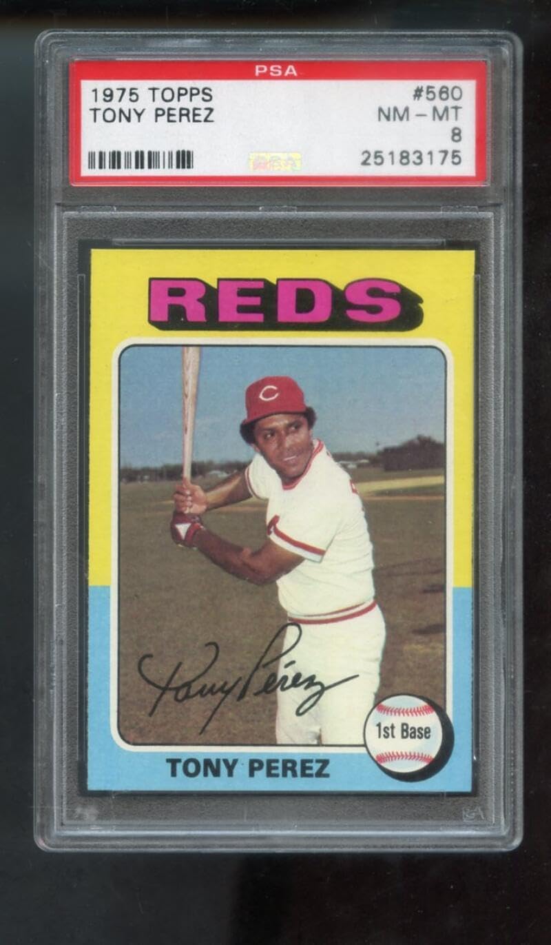 1975 Topps #560 Tony Perez Cincinnati Reds NM-MT PSA 8 Graded Baseball Card