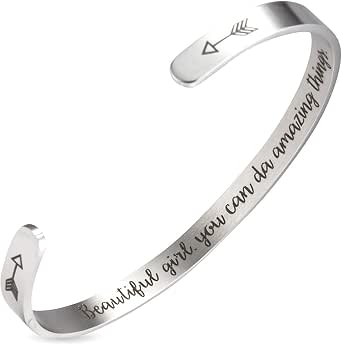 A N KINGPiiN Inspirational Cuff Bracelet - Adjustable Mantra Bangle, Gift Box, For Women & Men
