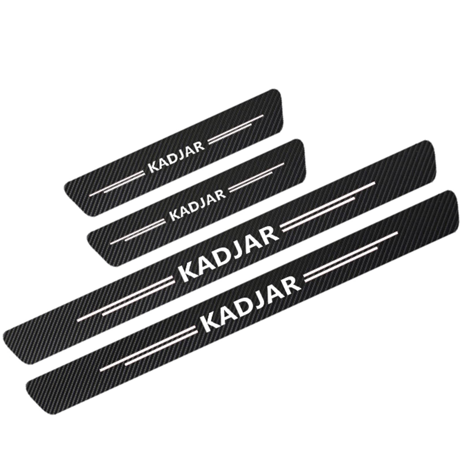 Eagleg Kadjar White 4 Pcs Carbon Fiber Door Sill Protector For Ren-Ault Clio Zoe Duster Megane, Car Threshold Edge Non-Slip Scuff Guard Protection Strip Sticker, Auto Styling Decoration Accessories,
