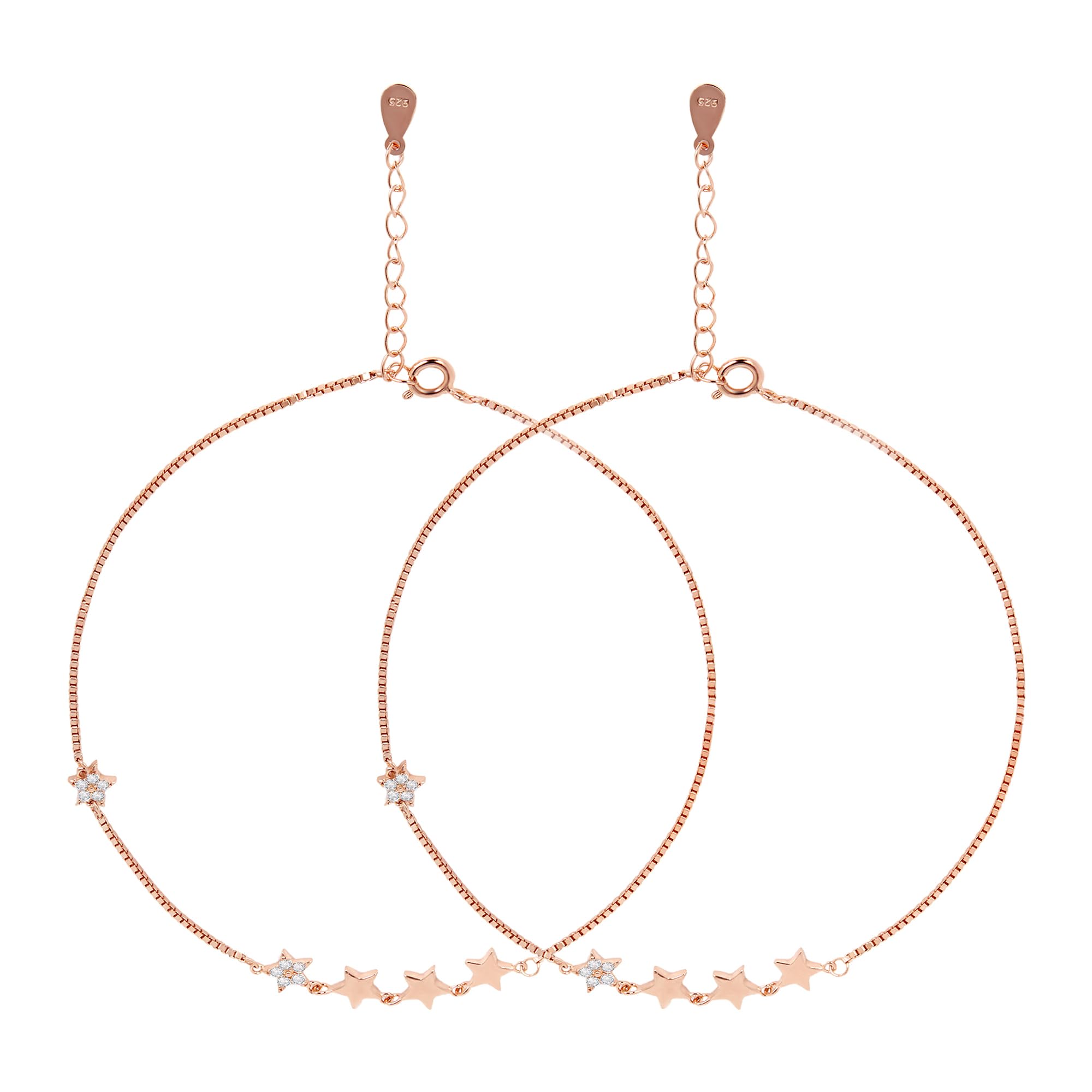 ZAVYA 925 Pure Silver Anklets Rose Gold Pair| With Certificate of Authenticity and 925 Hallmark (B0B1N443ZX) Amazon Price History, Amazon Price Tracker