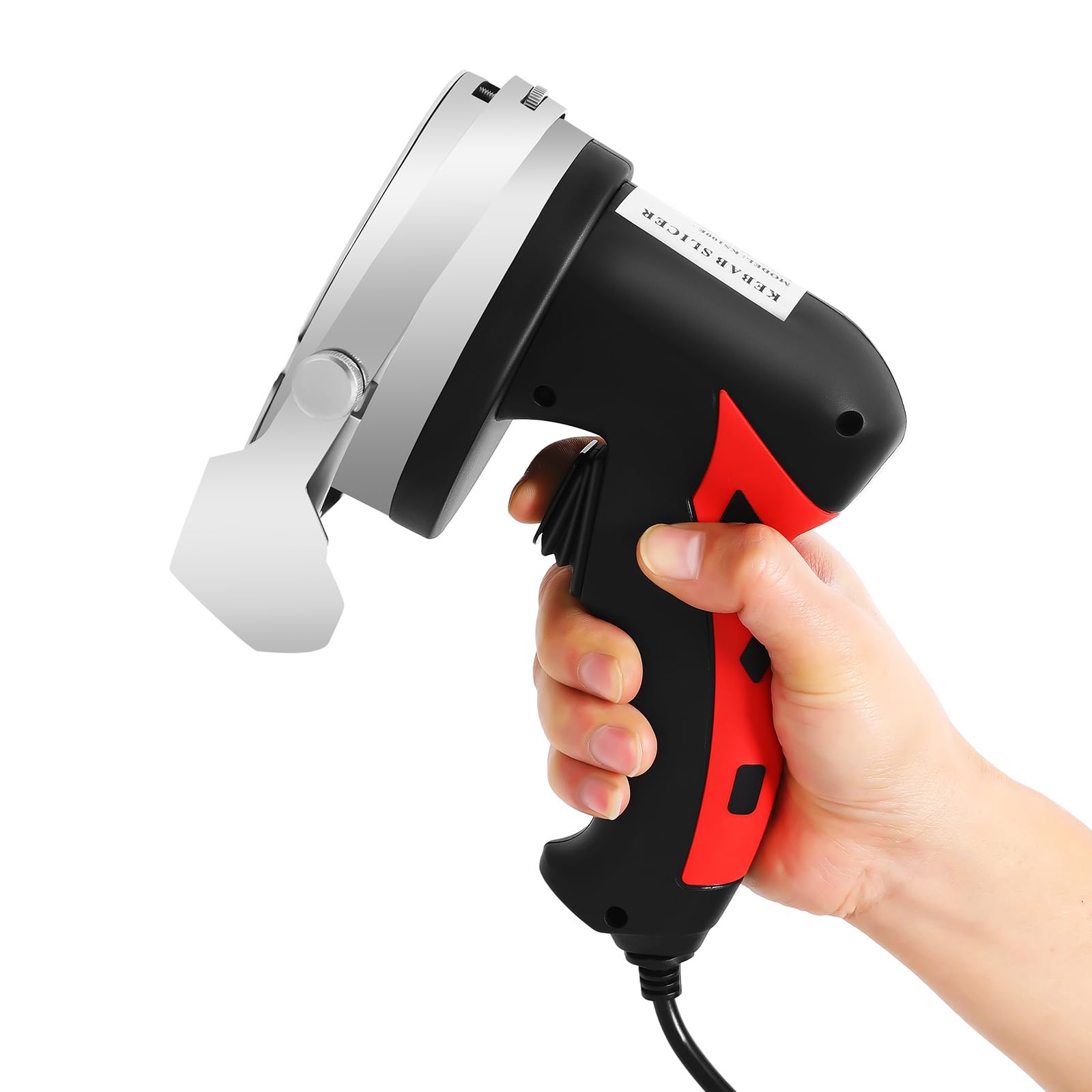 Coupe-kebab électrique, avec moteur en cuivre de 80 W, épaisseur de coupe réglable de 1 à 8 mm, lames en acier inoxydable rouge/noir pour restaurants et snacks Shawarma
