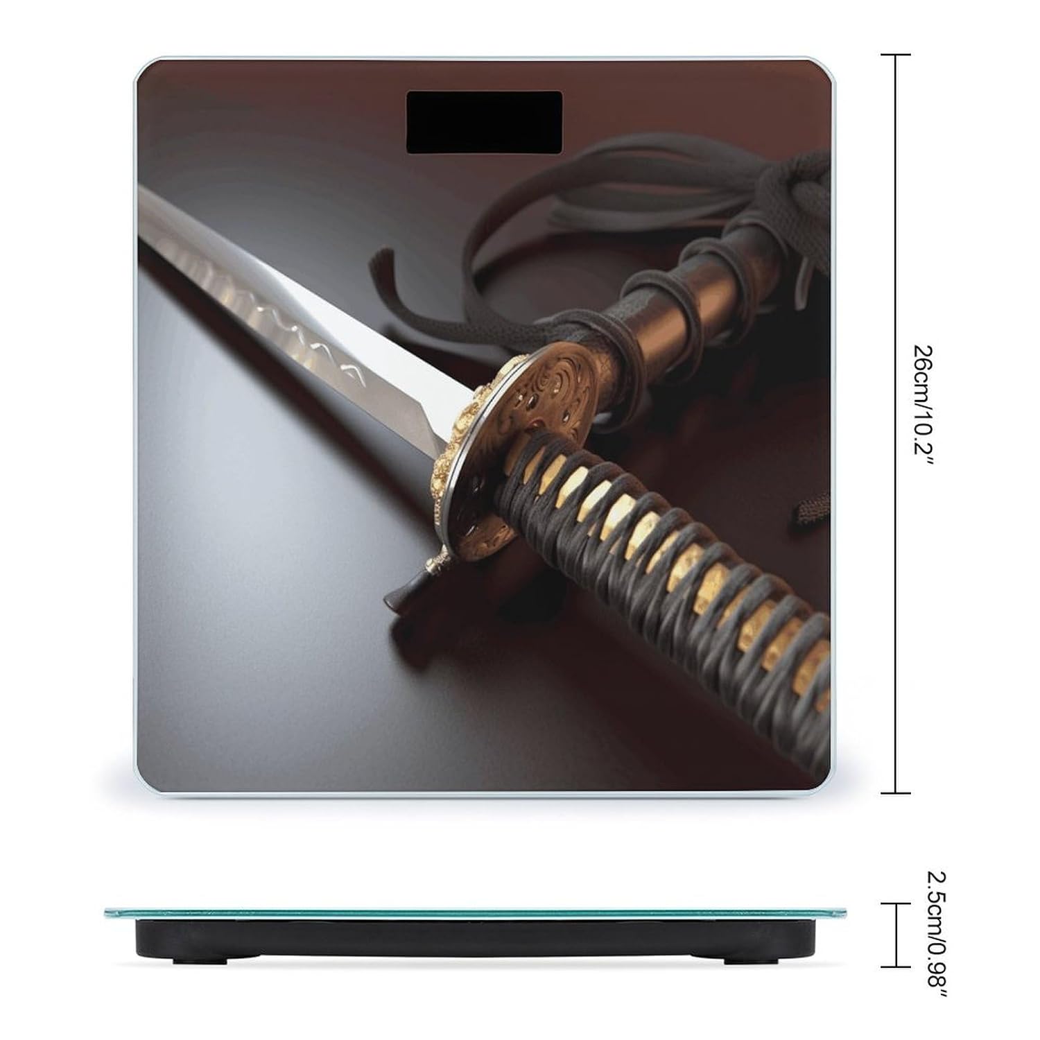 Weight Scale, Japan Samurai Sword Print Digital Scale Bathroom Scale LCD Display Scale Portable Scale Fitness Scale Household Scale image 2