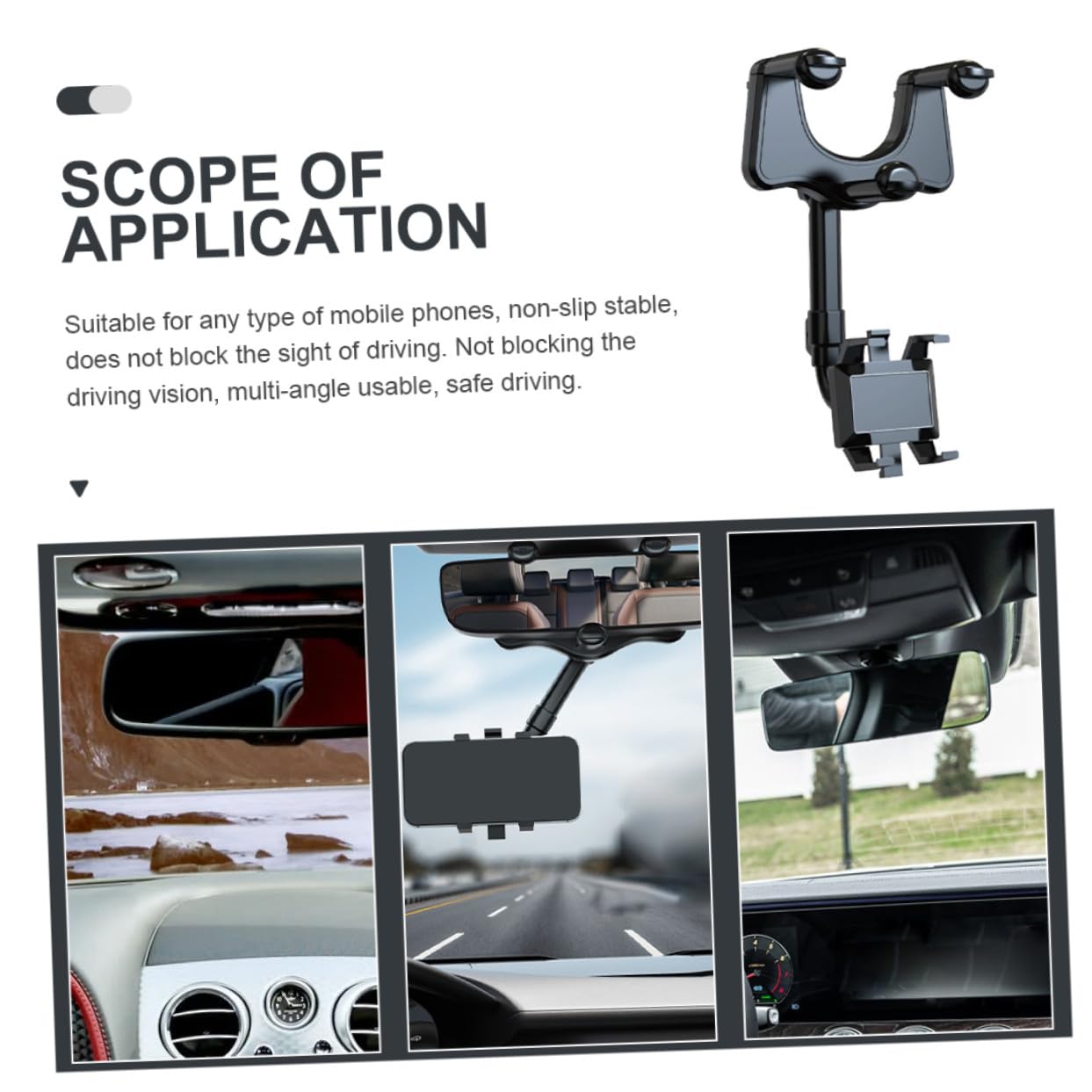 Tofficu Soporte Móvil para Coche de Tablero Soporte para Teléfono Compatible con Navegadores Color Negro Instalación Estable y Protección del Dispositivo