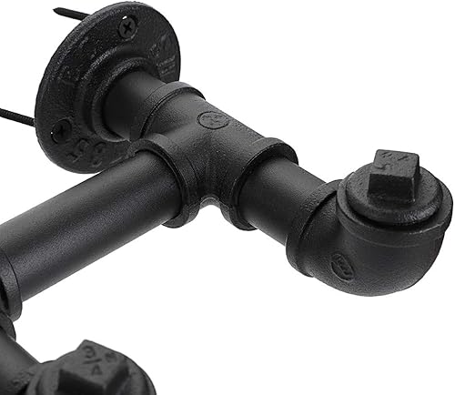 Miniatura 6 de Sumnacon Toallero industrial con 5 ganchos, perchero de ropa resistente vintage con tornillos, riel de almacenamiento de ropa de hierro rústico para