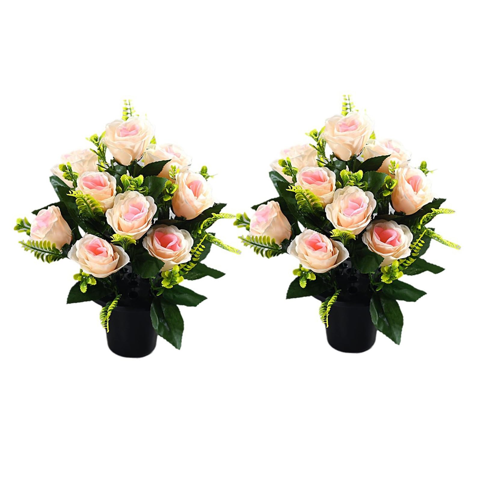 Msioytog A 2Pcs Sturdy Rtificial Roses Realistic Silk Roses Rtificial Plant For Outdoor Cemetery Nd Indoor Decorative Use Cemetery Flowers