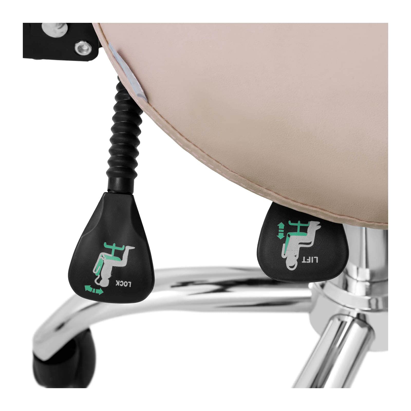 Physa Mannheim Cream Chaise Selle De Cheval Crème Argent Dossier Et Siège Réglables en Hauteur Tabouret De Cheval