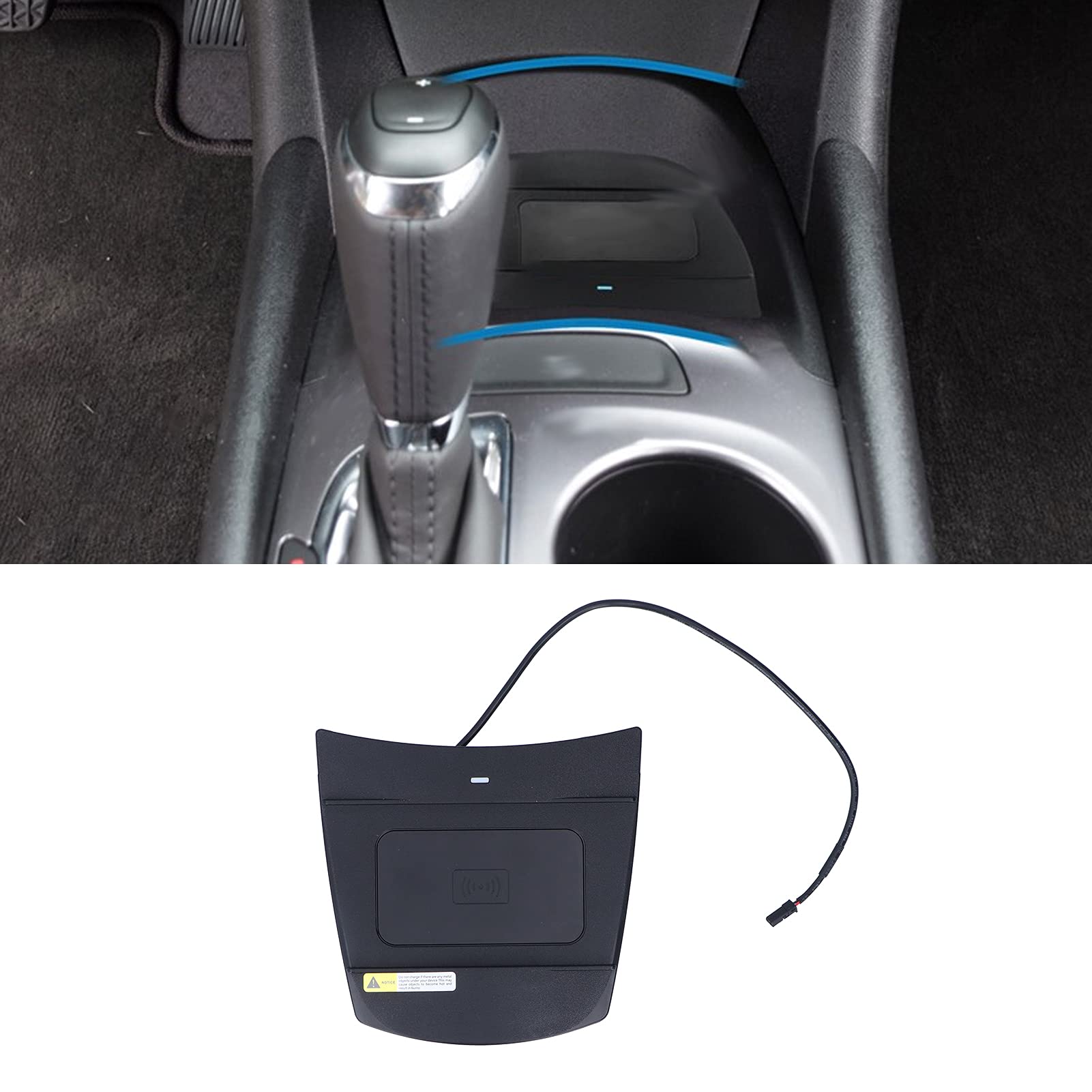 Cargador de coche inalámbrico, carga rápida con base antideslizante para consola central Malibu 2016 a 2019