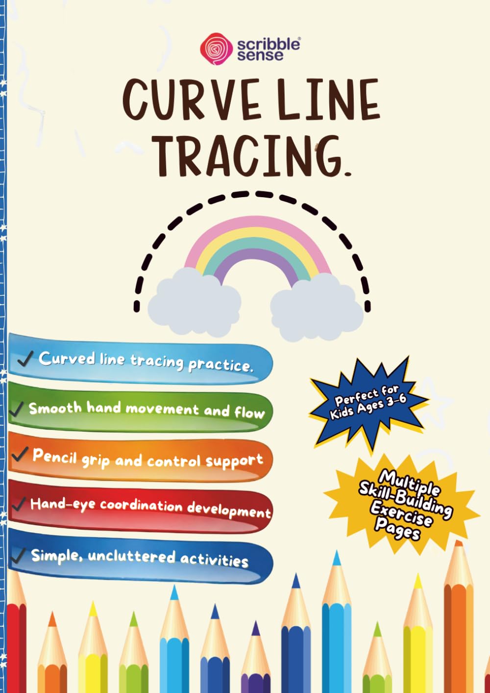 Curve Line tracing Exercise book: Curved line tracing practice