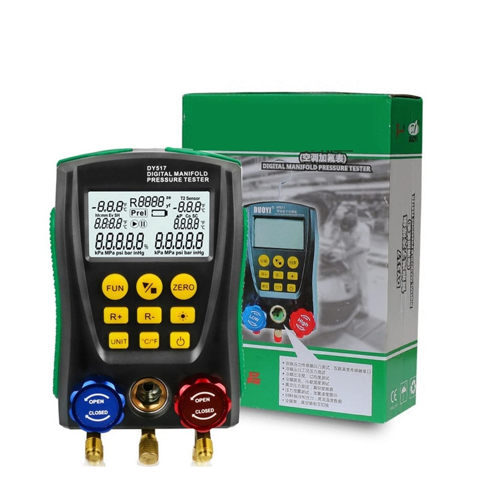 Manómetro Digital DY517 MANIFICADOR Digital Vacío Medidor de presión vacío Presión Tester Prueba reparación Herramientas,Alta precisión