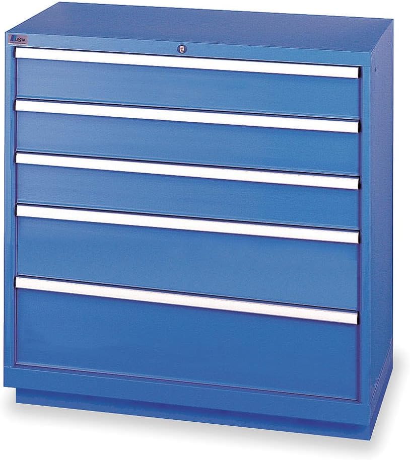 Lista International HS0900-0501FA-WWG Modular Drawer Cabinet, 5 Drawers, 40-1/4" Width x 22-1/2" Depth x 41-3/4" Height, Bright Blue