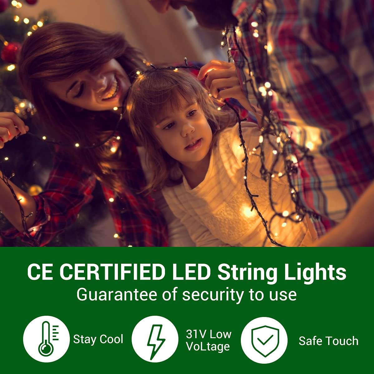 1000LEDs 100M Luci Natale Esterno, Luci per Albero di Natale Impermeabile con 8 Modalità, Catena Luminosa Esterno Luci Natalizie per Albero/Natale/Giardino/Interno/Festa, Bianco Caldo