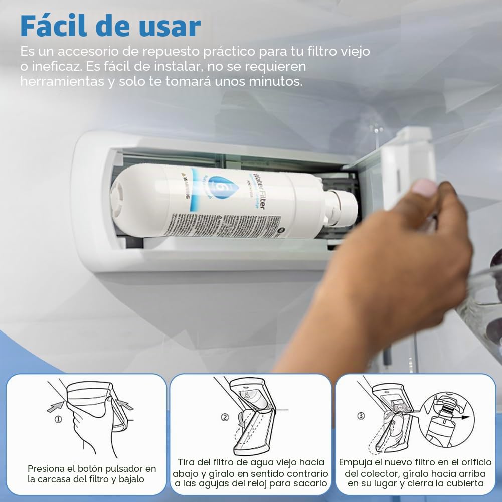 Filtro de agua para refrigerador, filtro de agua universal para refrigerador externo, filtro de agua para refrigerador LT1000P, filtro de eliminación de agua doméstico, blanco, para Kenmore9980 (3
