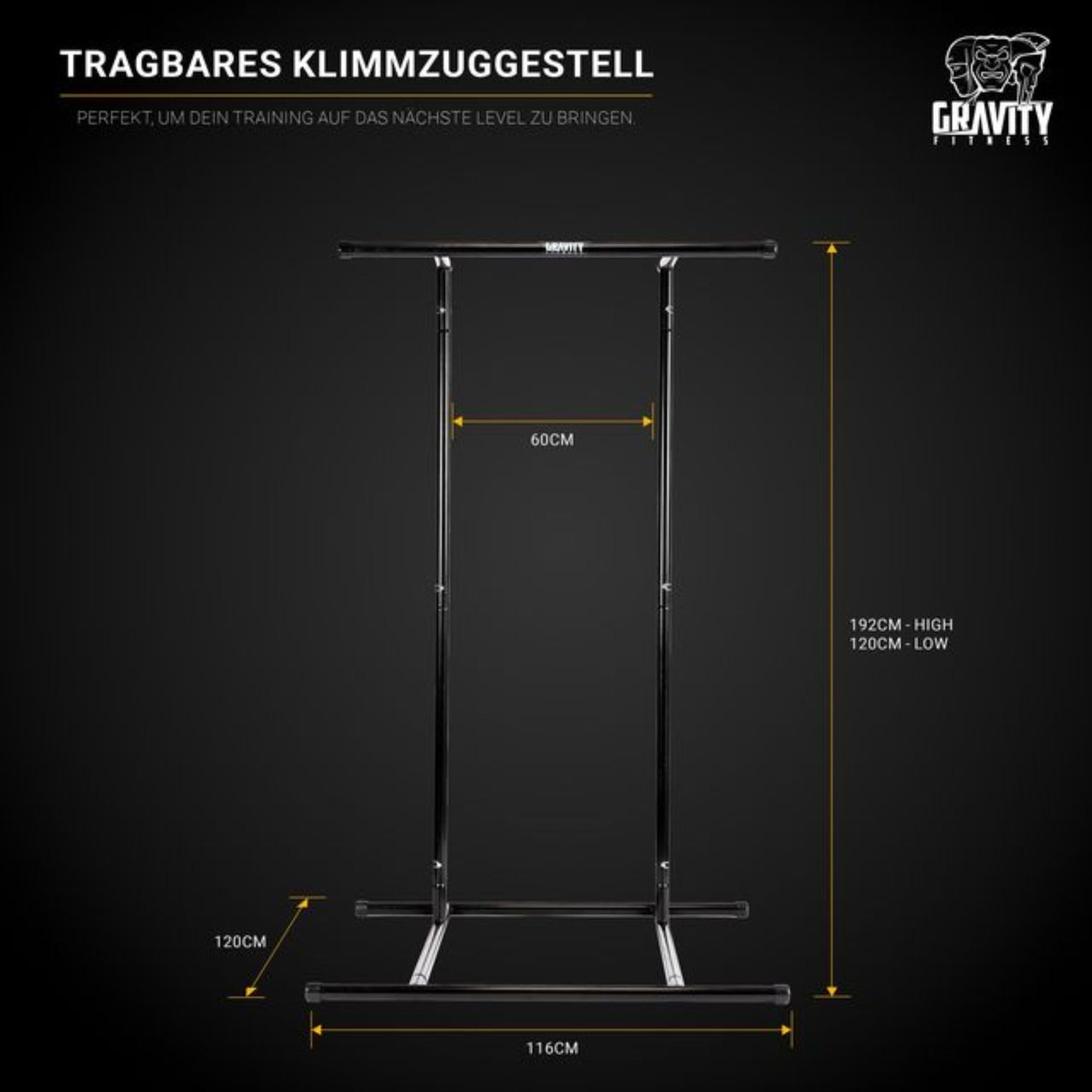 Gravity Fitness Klimmzugstange - Tragbares Klimmzuggestell Home Gym Equipment Calisthenics & Körpergewichtstraining - Verstellbares Klimmzuggestell & Dip-Station