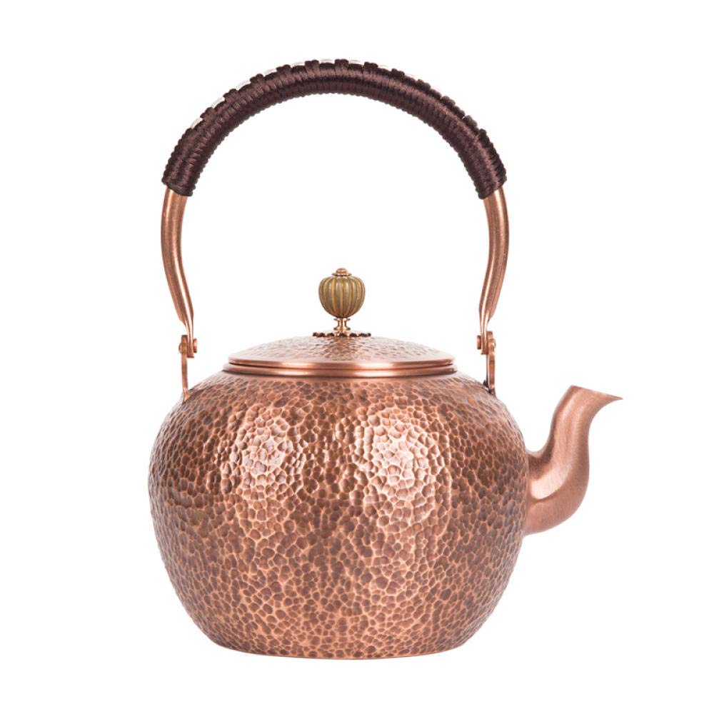 Bollitore in Rame, bollitore, teiera in Rame Puro, tè in Rame, bollitore in Rame, Set da tè in Rame, Set da tè per la casa lucidato a Mano, Set da Cucina in Ceramica (Martello