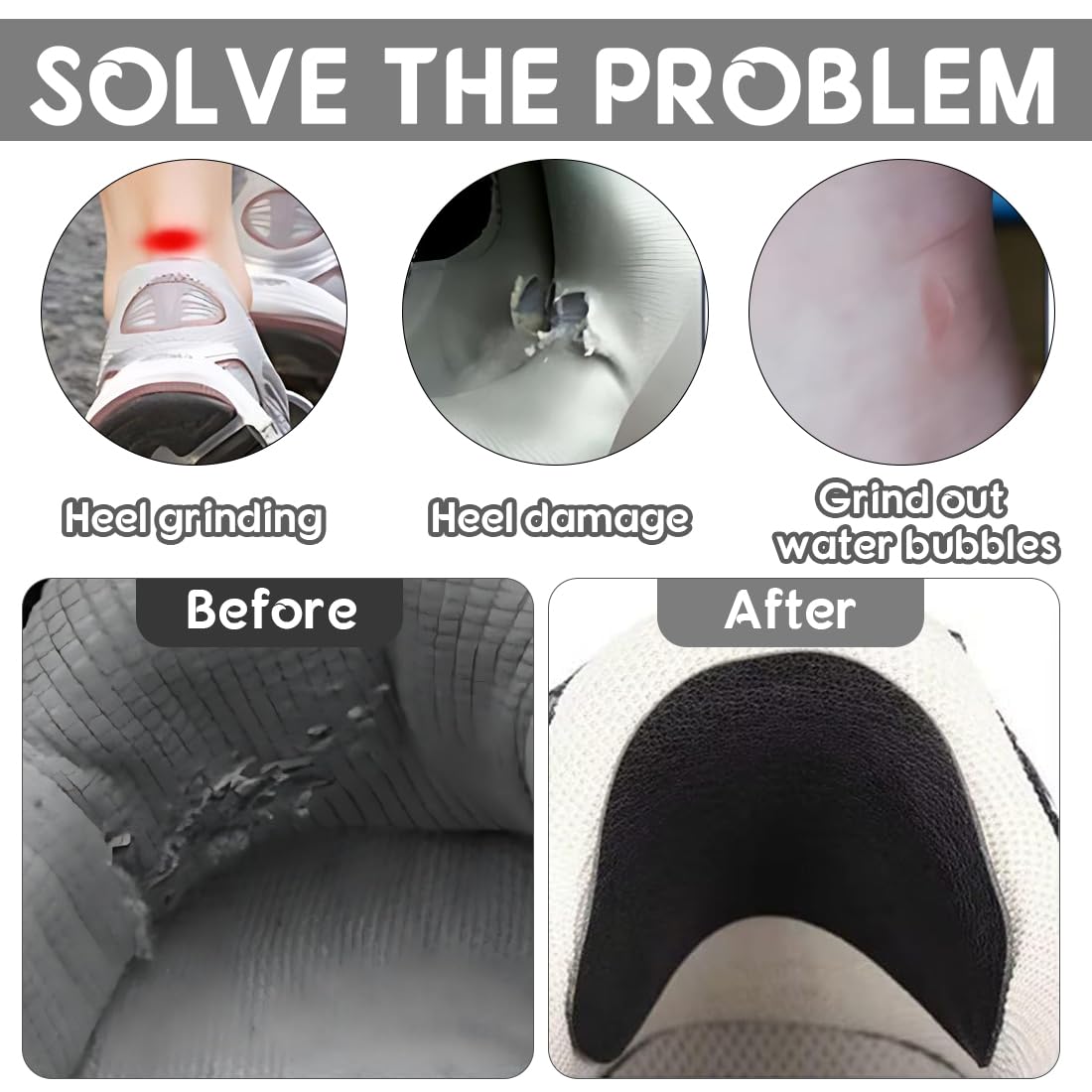30 Piezas Pegatina reparacion zapatillas, parche autoadhesivo de talón de zapato almohadilla talon zapatos parche de prevención de roto de zapato parches de reparación de zapatillas