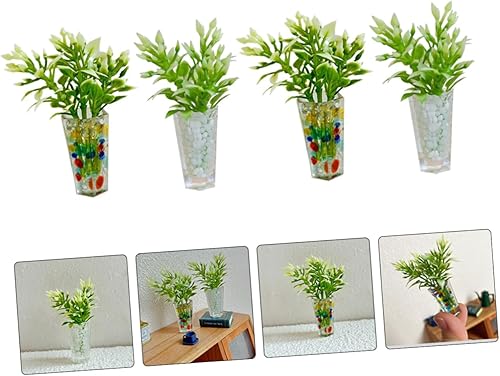 Miniatura 3 de Macetas de flores 4 piezas de simulación en miniatura miniatura pequeña planta de flores en maceta pequeña flor bonsái muñeca casa accesorios flores