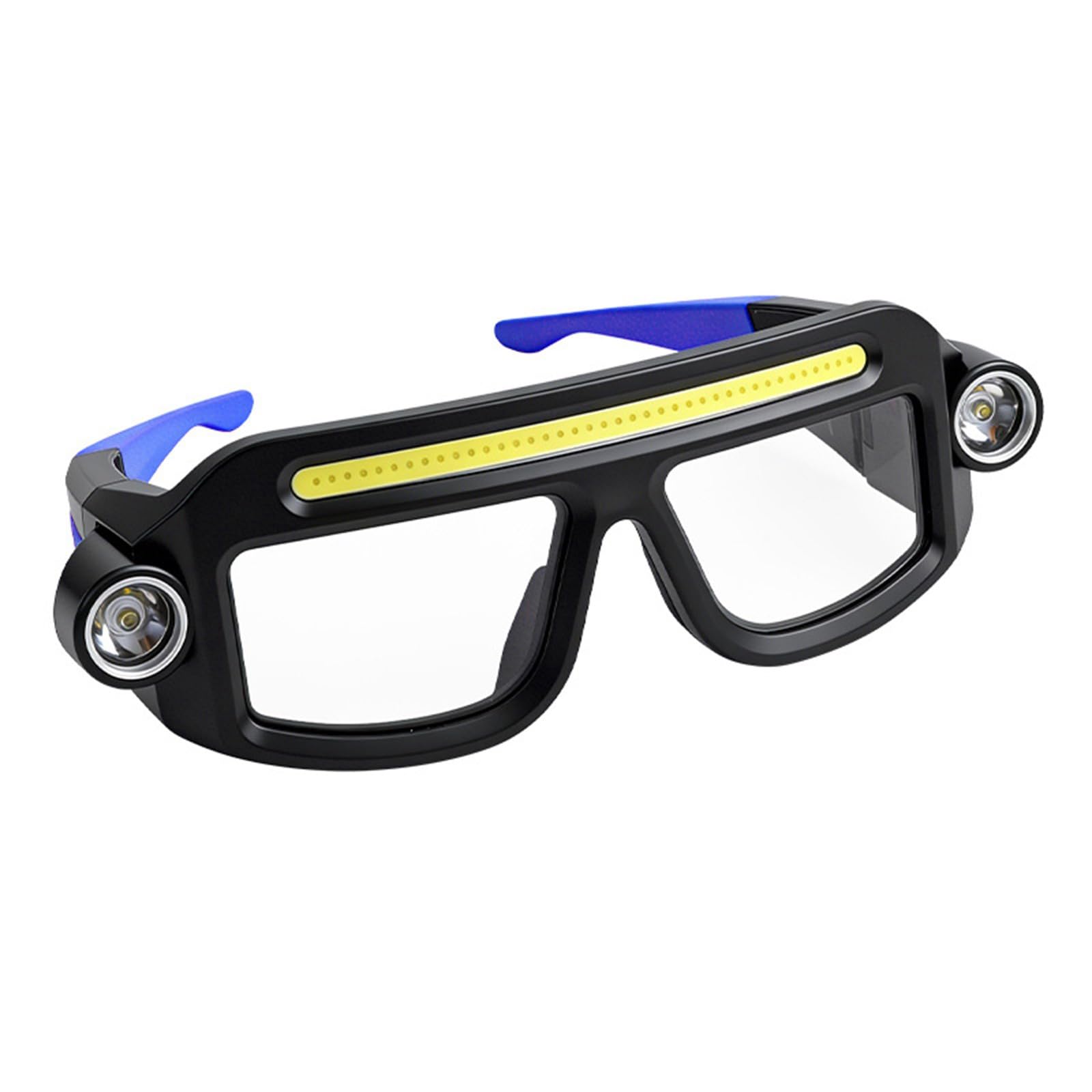 CRFFZ HandsFree Glasses Headlamps with 5 Brightness Levels for Security Patrols and Night USB Rechargeable Light Glasses
