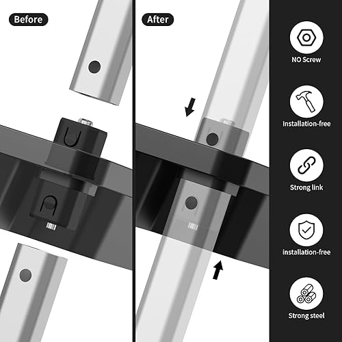Miniatura 4 de Carrito utilitario rodante de 3 niveles con ruedas, carrito de herramientas de garaje portátil para almacén, oficina, hogar, carrito de servicio de