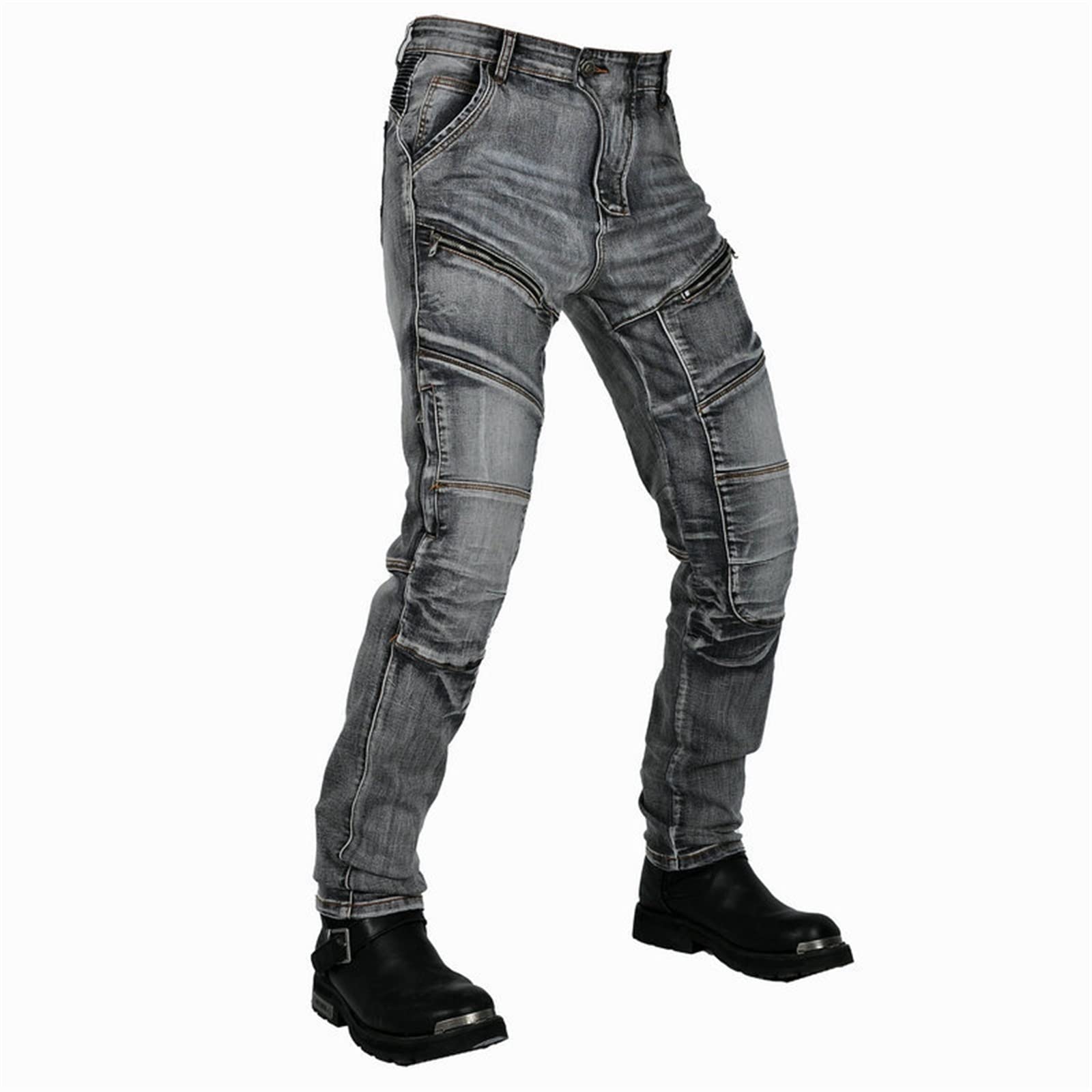 Motorcycle Pants with CE Armor Motocross Racing Jeans with Zipper