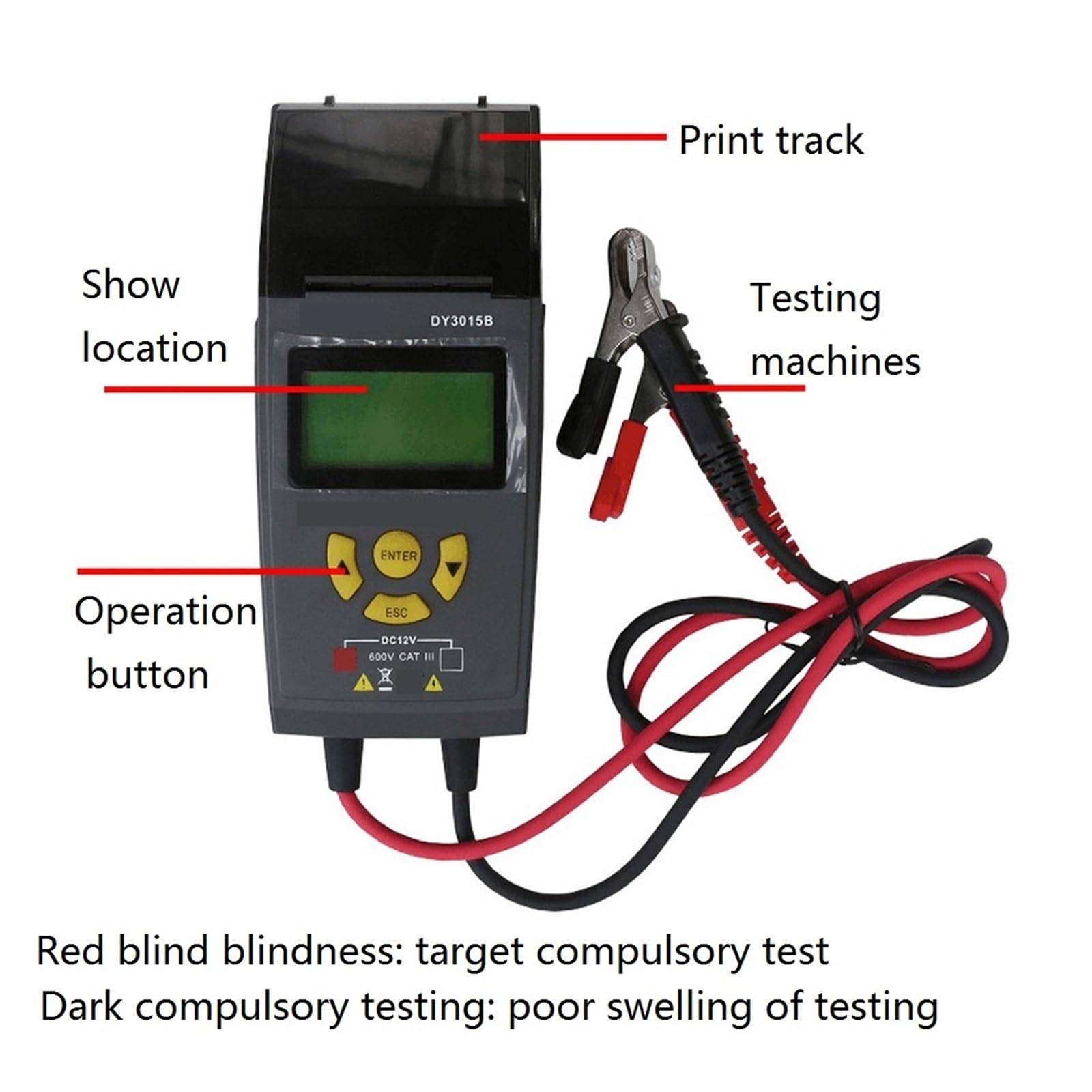 12V 24V Tester Akumulatora Samochodowego Cyfrowy Tester Akumulatora Samochodowego I Instalacji Elektrycznej Z Drukarką Narzędzie Diagnostyczne Do Samochodów