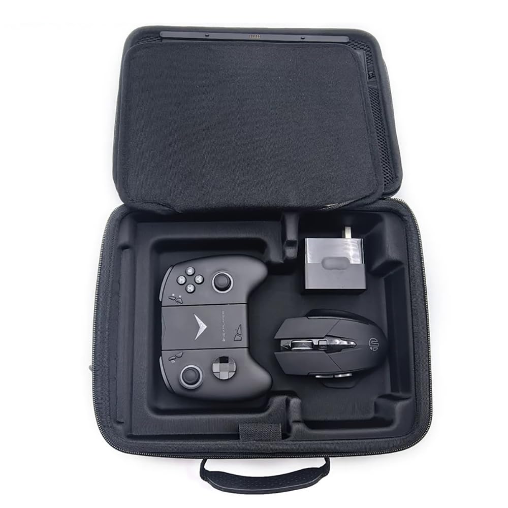 All in one Protective Bag Portable Storage Case Compatible with GPD Pocket 4 Eva Hard Shell Case Storage Host Keyboard Stand Mouse Charger Grip Base (Black)