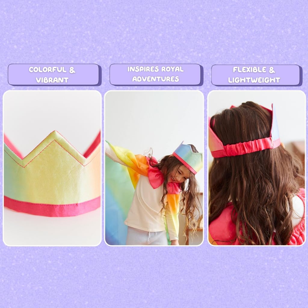 Sarah's Silks Enchanted Rainbow Silk Crown | A Magical Dress-Up Elastic Headband for Princes, Princesses, Kings, & Queens | Montessori Toy for Children - Image 5