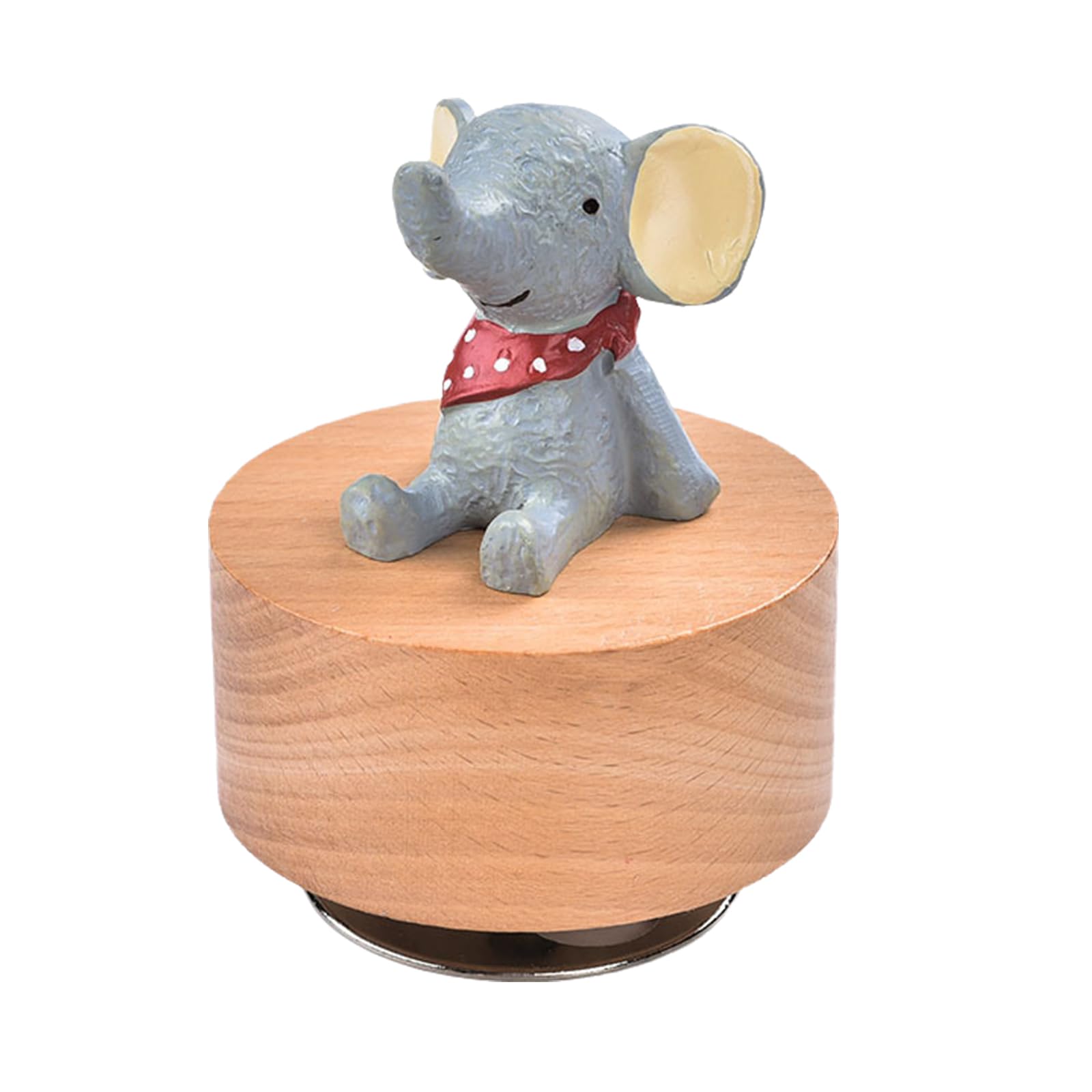 Maxtonser Wood Mechanical Music Box with Rotating Animal Figurine Ornament for Tabletop Decoration and Present for Music Lover
