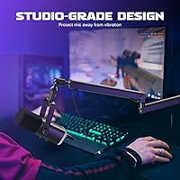 Vista 3 de FIFINE Brazo de brazo de micrófono, soporte de brazo de micrófono ajustable de perfil bajo con abrazadera de montaje de escritorio, adaptador