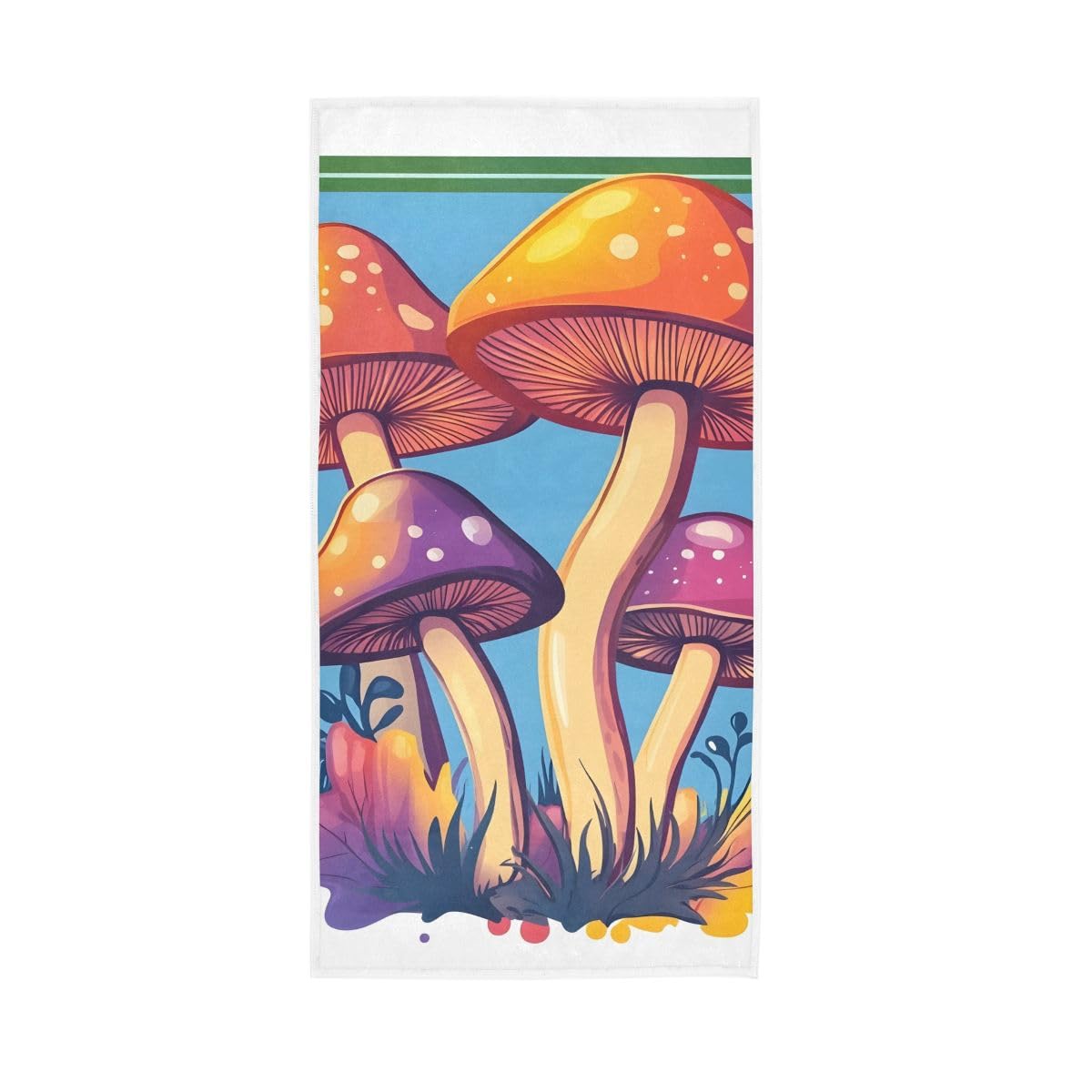 HUYGD Pastel Mushroom Hand Towels Soft Washcloths Hand Towels Cotton 15 x 30 Inch