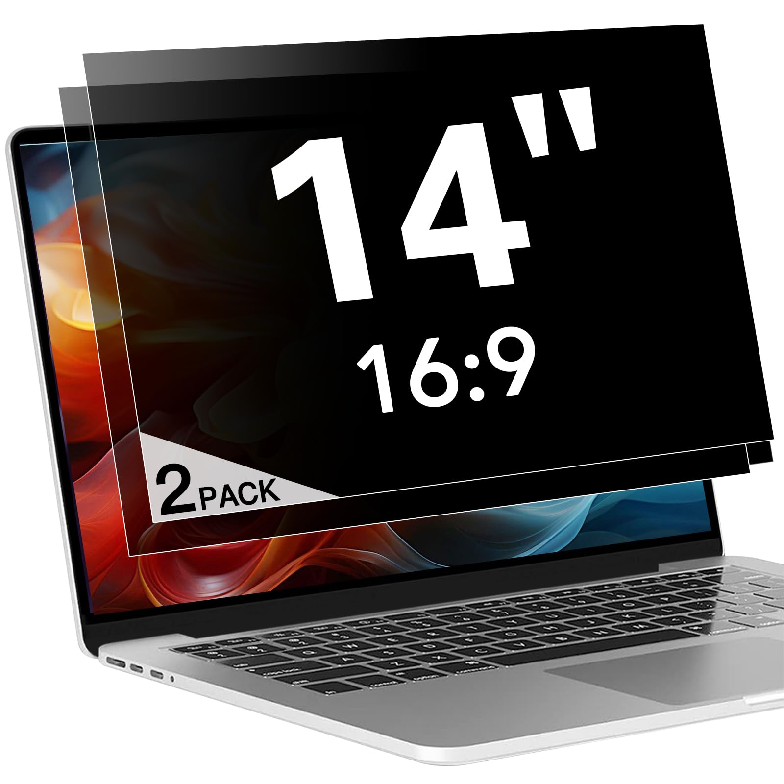 2 Pack (1920x1080) Display 14 Inch Laptop Privacy Screen 16:9, Anti Blue Light Glare &amp; Anti Scratch Computer Privacy Shield, Not for 14" with 1920x1200 Resolution Laptop