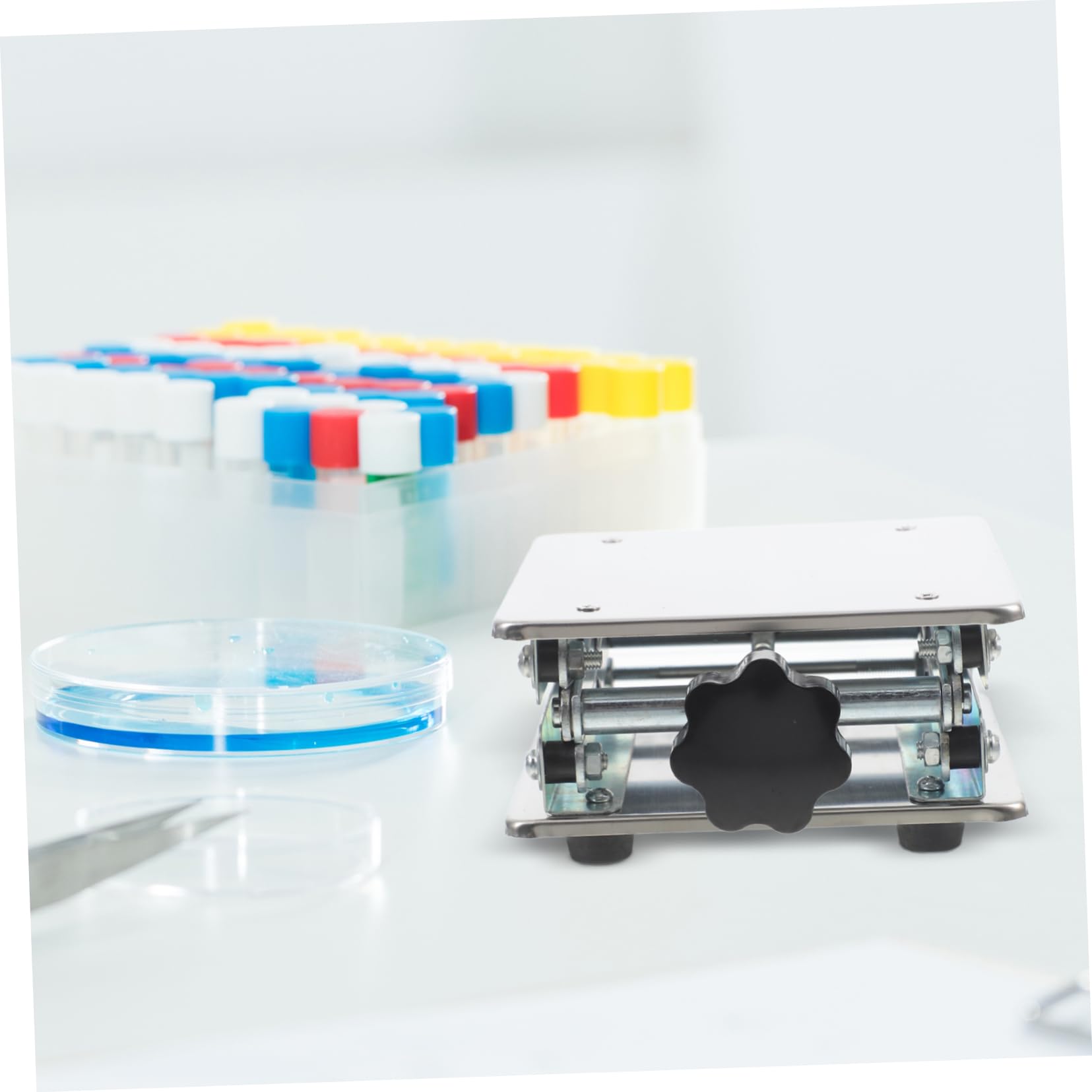 Zerodeko laboratorio stand di supporto jack del laboratorio scientifico per sollevare regolabile piattaforma di sollevamento sollevatore a forbice Acciaio inossidabile Silver