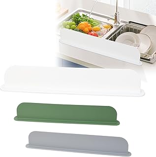 Silicone Sink Splash Guard – Extra-Long 19.3" Water Protector for Kitchen & Bathroom, No-Slip, Heat-Resistant, Dishwasher ...