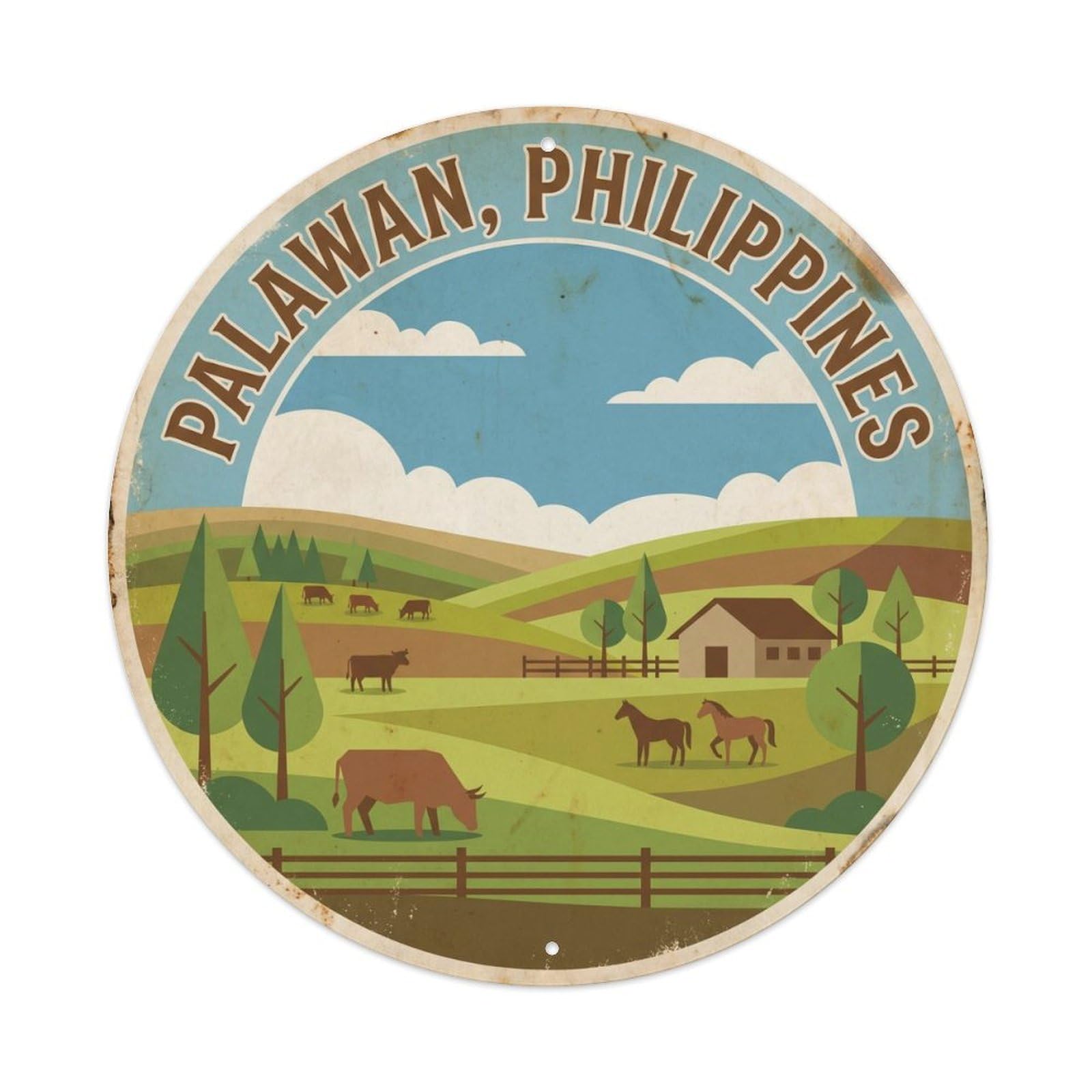 Palawan Ranch Viewpoint Travel El Nido Philippines Metal Tin Sign