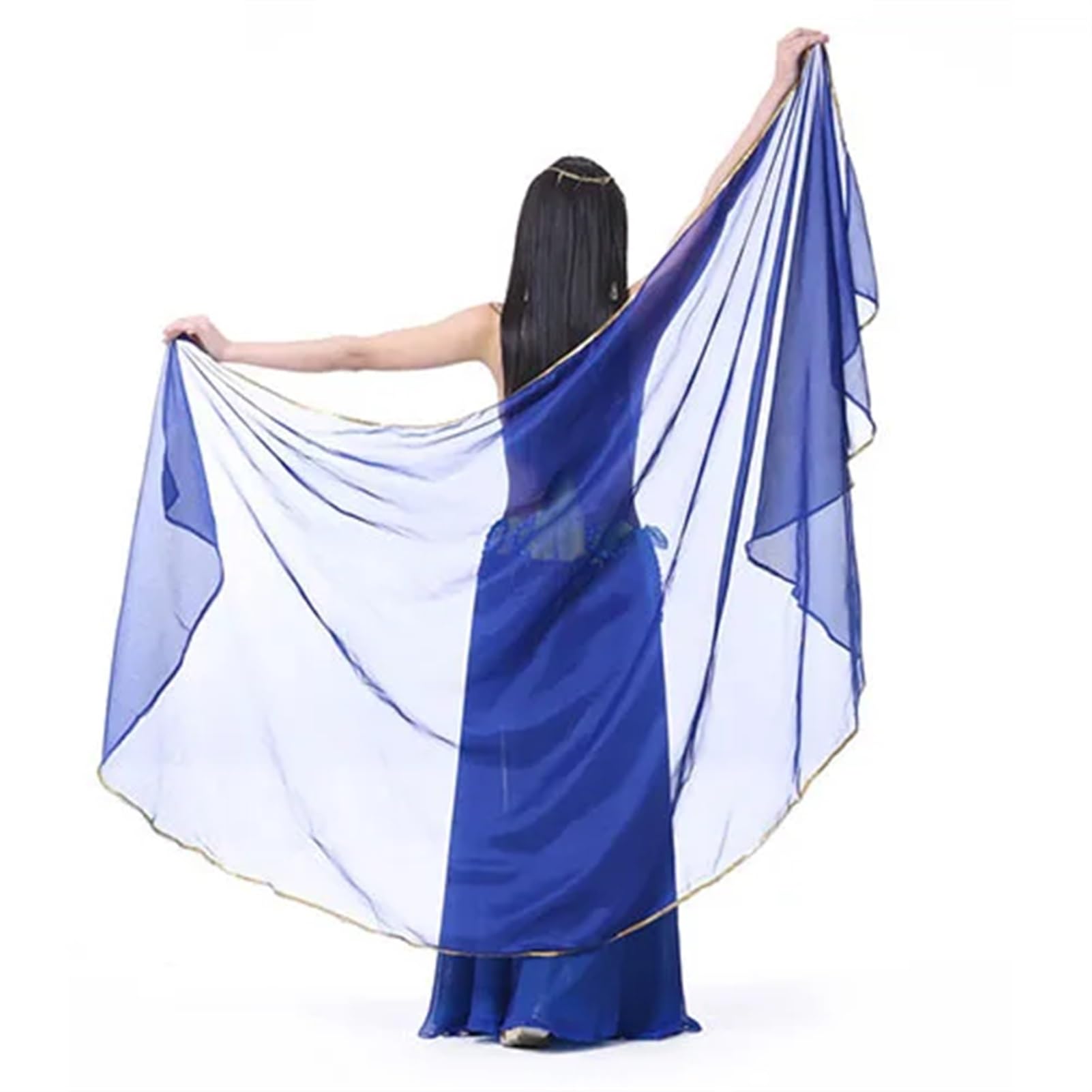 LPHFDCS Belly Dance Veil 1pcs Woman Belly Dancing Chiffon Veil Dance Dancing Costume Chiffon Shawl Veil 250 * 120CM Belly Dance Silk Scarf(Blue)