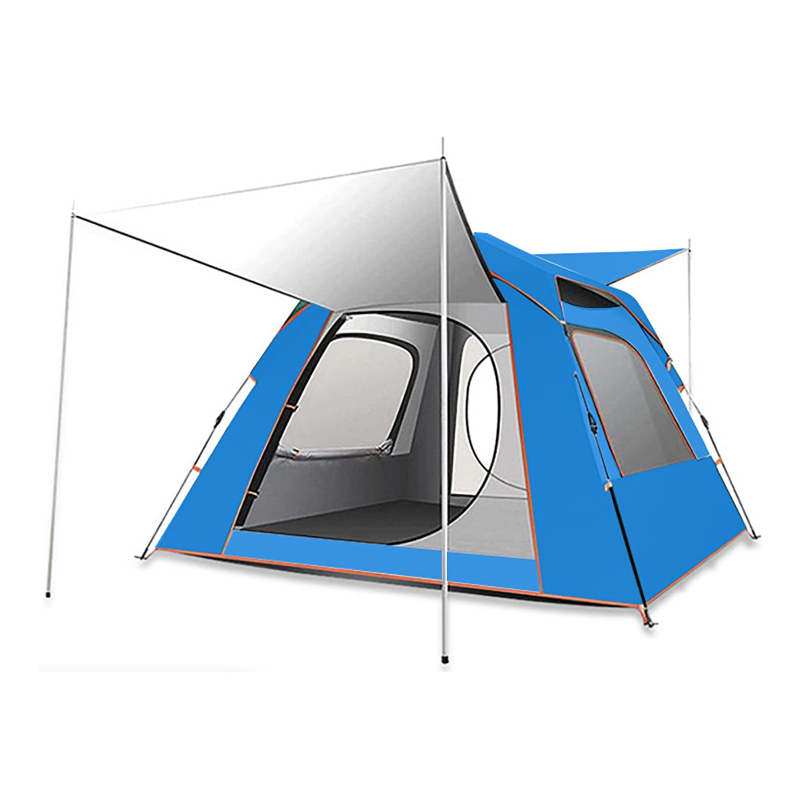 HUHJYUGE Wurfzelt 3-4 Personen Wasserdicht, Campingzelt Winddicht Sonnenschutz, Kuppelzelt Tragbar Geräumiges, Strandzelt Pop Up mit Veranda, für Wandern, Trekking, Picknick, Garten