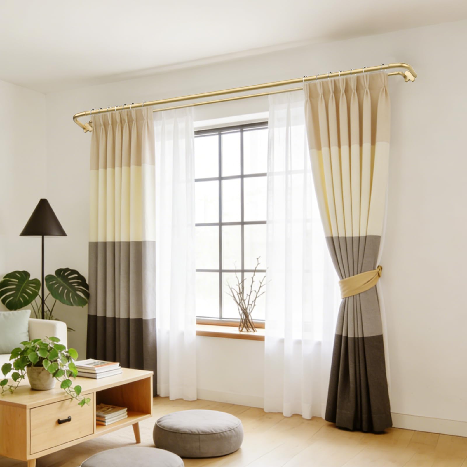 Amazon.com: USFOOK 2 Pack Gold Wrap Around Double Curtain Rods Set