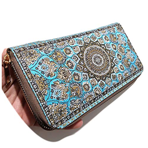 Billetera turca para Mujer con diseño de moqueta Delgada con Cremallera No: 0018 – Estilo Boho