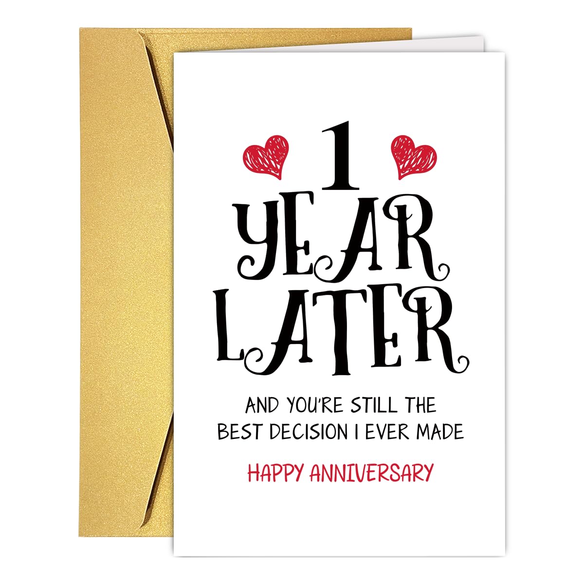 RUALOVE Happy 1st Anniversary Card