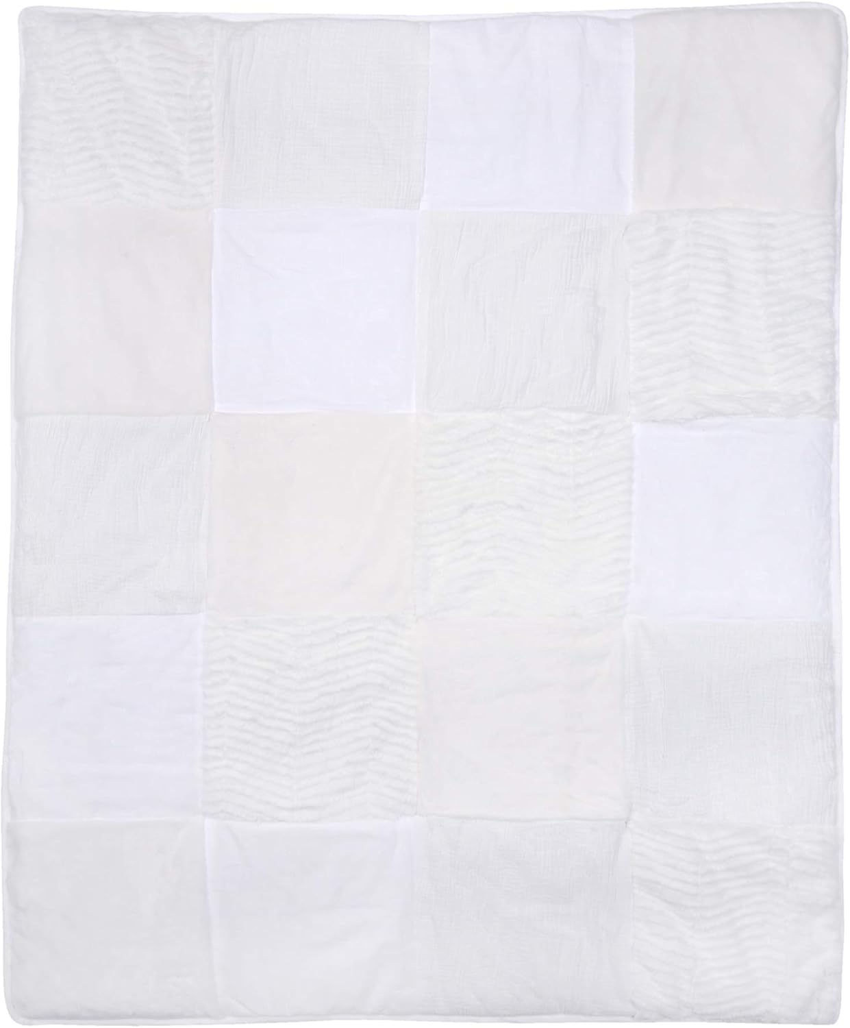 Lambs & Ivy Signature White Luxury Textured Patchwork Crib/Toddler Quilt