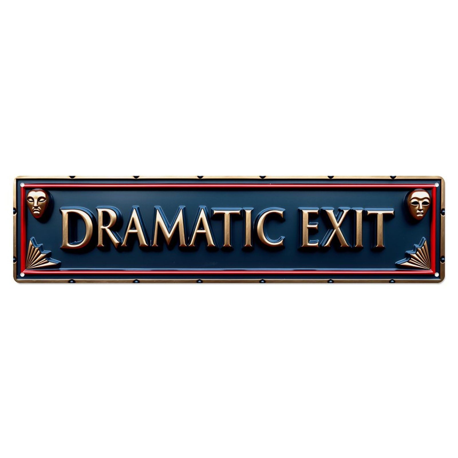 Dramatic Exit Vintage Aluminium Metal Sign, Retro Wall Decor for Home, Bar, Garage & Farmhouse 10 * 40cm