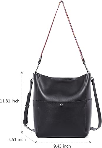 Miniatura 3 de Telena Bolsos cruzados para mujer, de cuero vegano, bolso cruzado para el hombro, bolsa de cubo Hobo